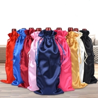 Logo personnalisé Sacs à poussière en satin pour cadeau Sacs d'emballage de luxe pour le vin Vente en gros