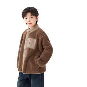 Automne hiver enfants vêtements garçons <span class=keywords><strong>Sherpa</strong></span> <span class=keywords><strong>veste</strong></span> polaire doublé coton épaissi chaud hiver enfants vestes - Product Image 6