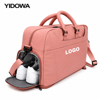 Sac de sport personnalisé pour femme avec fond extensible, sac de voyage étanche pour le fitness avec compartiment à chaussures