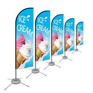 Bandera de viento Base cruzada con bolsa de agua Personalizada Fácil de llevar Protección UV Pluma Flying Banner para carrera - Product Image 1