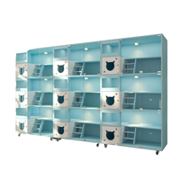 Villa de luxe personnalisée pour chat, grande maison d'intérieur avec cage en verre, arbre à chat et mobilier pour l'affichage en animalerie ou hôtel pour chats