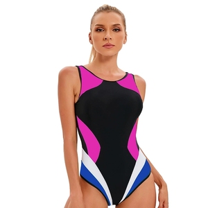 Traje de Baño de Una Pieza Personalizado al por Mayor para Mujer, Sin Relleno en el Pecho, Sin Mangas, de Secado Rápido, para Entrenamiento y Competencia - Product Image 5