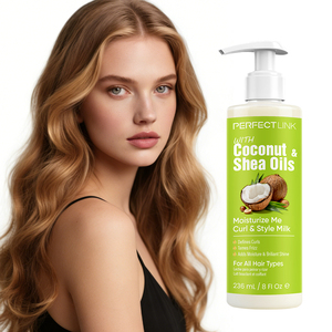 Gelée capillaire hydratante et lissante ODM à l'huile de coco, rehausseur de boucles à tenue forte, crème-gel définissante pour cheveux bouclés - Product Image 1