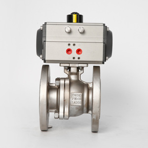 Válvula de bola neumática de acero inoxidable 304 con brida DN50 PN40 para control de agua - Product Image 1