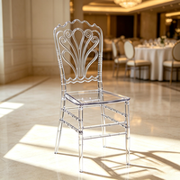 Chaise en acrylique transparente personnalisée en gros pour mariage, événement, banquet, chaise de salle à manger en plastique transparent comme du cristal pour fête