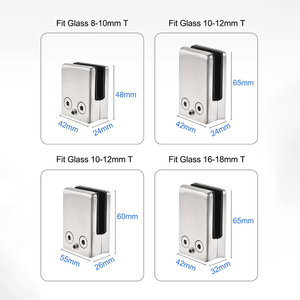 Thiết kế hiện đại 10-12mm kính kẹp lan can & tay vịn trong nhà vuông loại phẳng ban công hành lang cột ổn định Glass Clips - Product Image 6