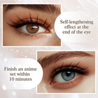 Extensions de cils Anime Spire, Nouveau style Fox Spire, Forme plumeuse style manga, 0.07mm, Mix 8-15mm, Cils volume