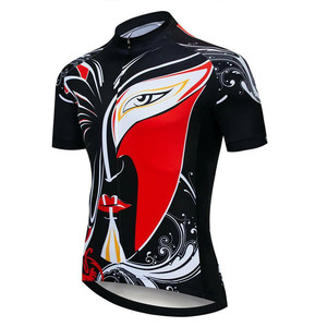 Jersey de ciclismo para hombre, ropa de bicicleta de manga corta, ropa de ciclismo negra de poliéster, camisetas de bicicleta - Product Image 1