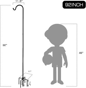 Móc Chăn Cừu Có Thể Điều Chỉnh 92 Inch Với Đế 5 Ngạnh, Móc Treo Bằng Thép Nặng Cao Cấp Dày 5/8 Inch Cho Chim Ăn - Product Image 2