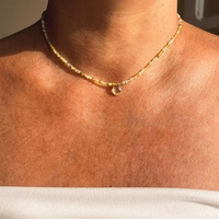 Collar de gargantilla de piedra solar al por mayor, hecho a mano, personalizado, minimalista, hipoalergénico, que no se deslustra