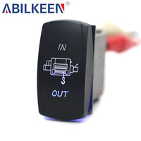 Interruptor basculante universal de 7 pines para cabrestante, con símbolo láser de entrada/salida, clasificación de 20A, con indicador LED para paneles de control de cabrestantes de posventa