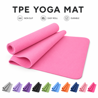 Tapis de yoga antidérapant en TPE, texture feuille, coussin pour étirements en extérieur, voyage, fitness et bien-être à domicile, 183*61CM