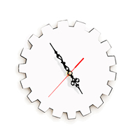 Horloge murale mécanique ronde de 10 pouces à sublimation vierge, pour décoration DIY de salon en MDF