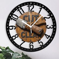 Horloge murale circulaire en fer de 25 cm au design créatif avec un attrait unique