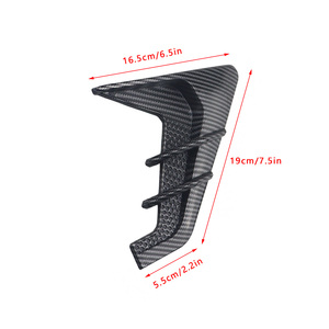 2 Pièces d'accessoires de carrosserie pour voiture : Aérations latérales de capot moteur, type ailerons de requin - Product Image 2