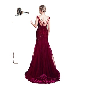 Abito da ballo <span class=keywords><strong>Sexy</strong></span> 2024 collo basso abito da sera con perline a trapezio lungo aperto dietro <span class=keywords><strong>rete</strong></span> di lusso abito da ballo di fine anno Robe de Soiree PE23 - Product Image 3