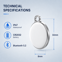 Localisateur GPS pour animaux de compagnie, dispositif anti-perte pour chats et chiens, suivi Bluetooth, compatible IOS/Android, rappel de faible batterie, traceur
