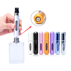 Flacon de parfum en verre et aluminium de 8 ml et 5 ml à remplissage par le bas, vaporisateur de parfum portable mini rechargeable - Product Image 1