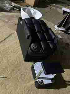 Chaise de salon de barbier au design moderne Chaise en métal avec shampoing pour le lavage des cheveux et bassin en céramique pour les salons de beauté et les chambres à coucher - Product Image 3