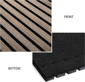 Panneau acoustique en bois Akupanel moderne, panneau décoratif insonorisant avec support en <span class=keywords><strong>feutre</strong></span> PET, panneaux à lattes pour murs et plafonds intérieurs - Product Image 5