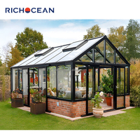 RICHOCEAN - Pérgola Impermeable Moderna Personalizada para Villa, Techo Plano, Invernadero, Casa de Cristal, Estructura de Aluminio, Solárium Independiente