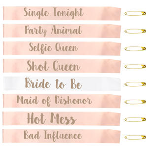 18-مجموعة لوازم حفلات العروسة المثيرة للفريق لتكون وشاح ساتان لوصيفة العروس - Product Image 2