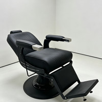 Nouveau fauteuil de barbier en cuir pour salon vintage masculin, pliable et rotatif, pour usage commercial en salon de coiffure, rasage et épilation.