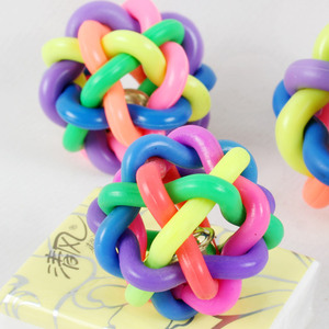 Juguete para gatos Hoopet, pelota con nudos coloridos, duradera, con sonido, para gatitos y gatos - Product Image 2