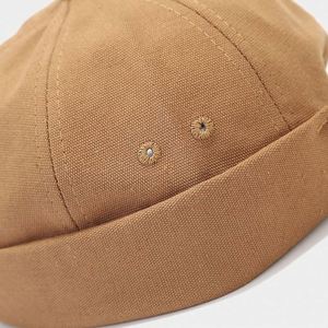 Custom logo Retro Four Seasons Cotton Docker <b>Hats</b> Blank Short Brim Docker <b>Hats</b> - Product Image 4