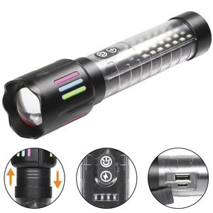 <span class=keywords><strong>Torcia</strong></span> LED Super Luminosa Ricaricabile USB, Luce Tattica a Lungo Raggio con Potente Zoom - Product Image 1
