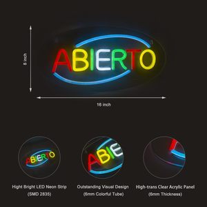 Spanish Abierto Letreros Neon LED dimmable USB powered ambient <b>light</b> store <b>window</b> decoration <b>light</b> street indicator <b>light</b> 5V - Product Image 2