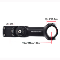 Potence VTT Réglable 25.4/31.8mm - Rallonge de Guidon à Angle de 60° pour Vélos de Montagne | Potence en Alliage d'Aluminium 6061 à Hauteur Réglable