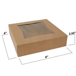 Caja para Pastel de <span class=keywords><strong>8</strong></span>*<span class=keywords><strong>8</strong></span>*2.5 Pulgadas, Empaque para Pastel con Ventana, Caja de Cartón Blanco, Caja de Papel Kraft para Galletas con Ventana Transparente - Product Image 6