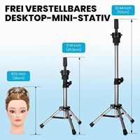 Support de table mini-trépied réglable pour tête de mannequin de coiffure (36,5-57 cm)