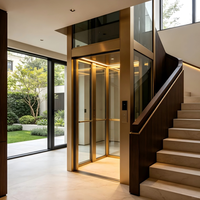 Ascenseur domestique moderne personnalisé à entraînement par traction, capacité 400 kg, cabine en acier inoxydable, ascenseur pour passagers de villa