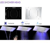 Ensemble de douche moderne en laiton avec robinet thermostatique intelligent à affichage numérique, pommeau de pluie, brume et cascade pour salle de bain