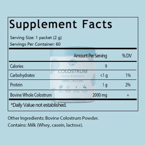Suplemento de Calostro en Polvo para la Salud Intestinal, Apoyo Inmunológico, Recuperación Muscular y Bienestar, Sin Sabor, 60 Porciones - Product Image 2