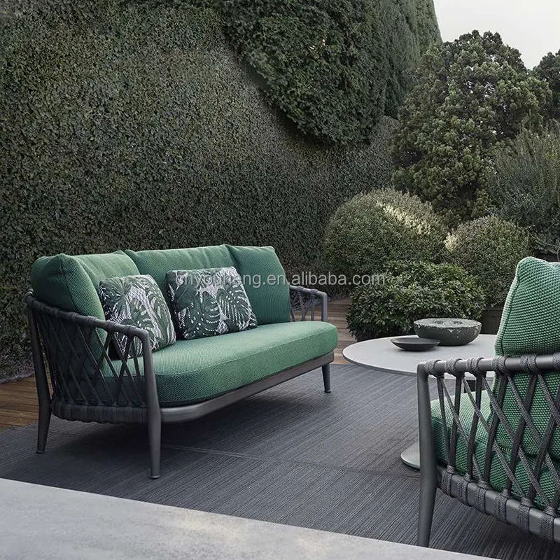 teslin muebles de terraza y jardin outdoor furniture rope sofa garden fournitures outdoor kd wood outdoor dining sofa set