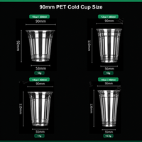 Gobelets en plastique PET transparents avec logo personnalisé 90 mm 8/12/16/24/32 oz avec couvercles pour café glacé et jus, directement de l'usine