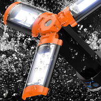 Lampe de travail LED portable sans fil à batterie lithium rechargeable, lampe de camping à 3 têtes, support de 73,2 pouces de hauteur, trépied détachable, indice de protection IP55