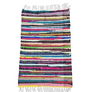 Nueva llegada de MORE, alfombra de área de estilo bohemio Chindi Rner, Alfombra de lana tejida a mano, técnica de mechones, Alfombra tejida lavable para pasillo, habitación de casa - Product Image 1