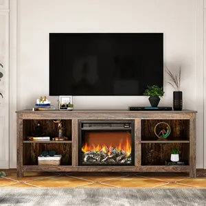 Unité murale de téléviseur en bois noir, support TV de 72 pouces, meuble de salon moderne à Led, nouveau,