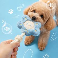 Jouet à mâcher en peluche pour chien, en forme d'étoile, couineur, motifs lapin, mouton, ours, pour les dents, vente en gros