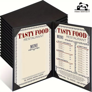 Cubiertas de Menú de Restaurante de Cuero Sintético de Primera Calidad, Impermeables, con Logotipo Personalizado, Múltiples Páginas y Estilo Interior - Product Image 1