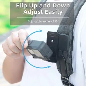 Anti-Slide 360 Rotary Action Cam Caméra de sport Clip rapide <span class=keywords><strong>Sac</strong></span> à <span class=keywords><strong>dos</strong></span> Sangle de montage <span class=keywords><strong>Support</strong></span> de pince pour <span class=keywords><strong>GoPro</strong></span> DJI OSMO Voyage Vlogging - Product Image 4