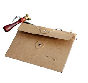 Custom Kraftpapier Bestandsmap/Bag Envelop Met String Sluiting Voor Kleding Document