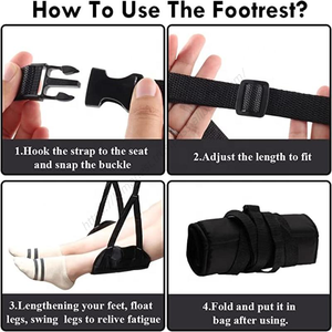 เบาะรองเท้าเมมโมรี่โฟมแบบพกพาสำหรับเดินทางบนเครื่องบิน ปรับได้ตามหลักสรีรศาสตร์ พร้อมที่รองส้นเท้า - Product Image 6