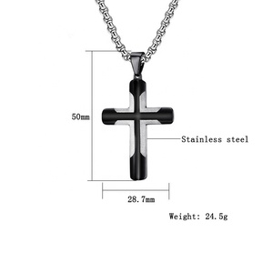 <span class=keywords><strong>2025</strong></span> liontin salib kustom Paskah kalung untuk pria perhiasan baja tahan karat massal dengan kotak hadiah Logo rantai - Product Image 4