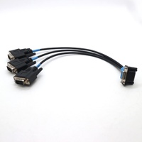 Cable Adaptador HD15P Macho en Ángulo a 3*DB9Pin Macho, con Cubierta de PVC Elástica/Cable de Puerto Serie VGA para Monitores de Computadora