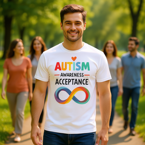 <b>Autism</b> Awareness Acceptance Women's Y2K Short Sleeve Crew Neck T-<b>Shirt</b>, Slim Fit Knitted Spandex Polyester Print, All Seasons Fa - Product Image 2